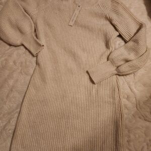sweater dress, Bone color, mid thigh length, super soft, never worn